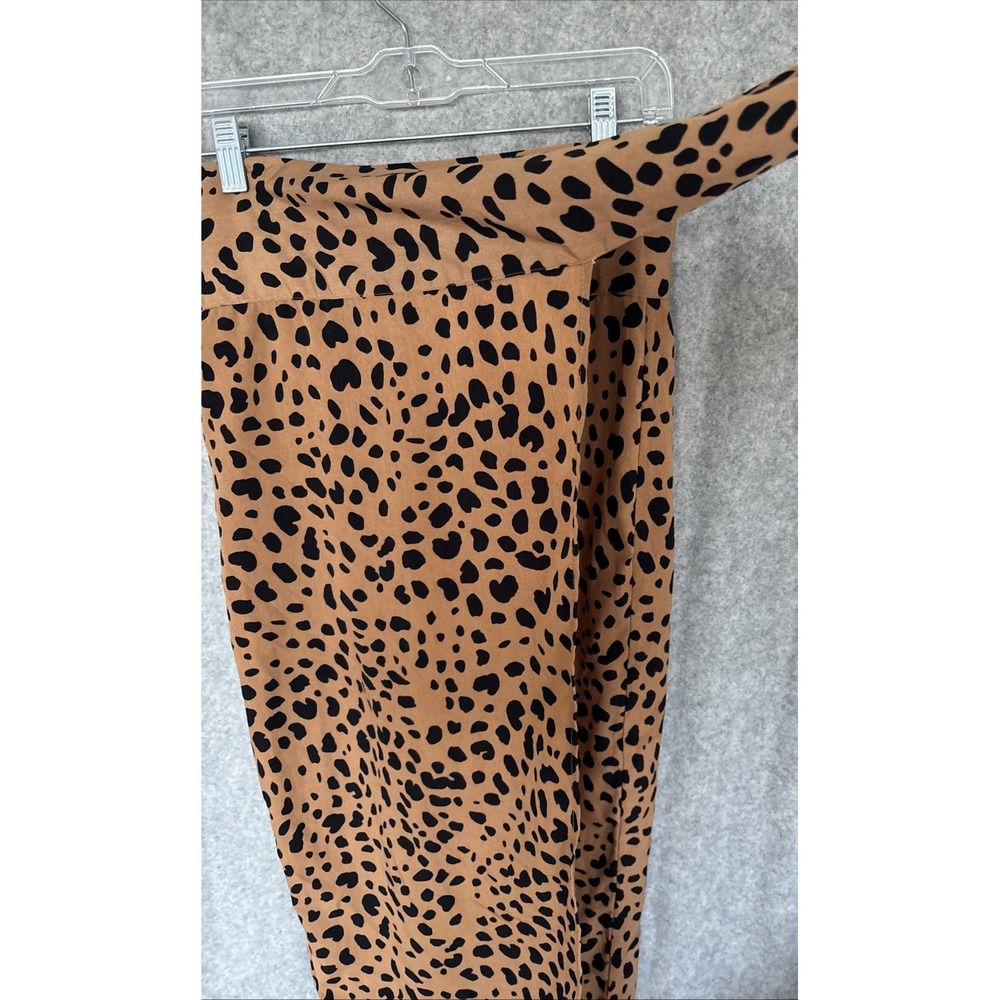 Lulu's Tan Cheetah Animal Print Wrap Midi Skirt Women's Small Tie Bow Waist - Picture 16 of 16